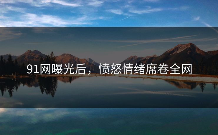 91网曝光后，愤怒情绪席卷全网