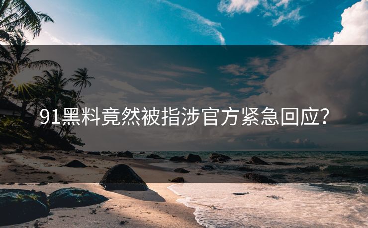 91黑料竟然被指涉官方紧急回应？