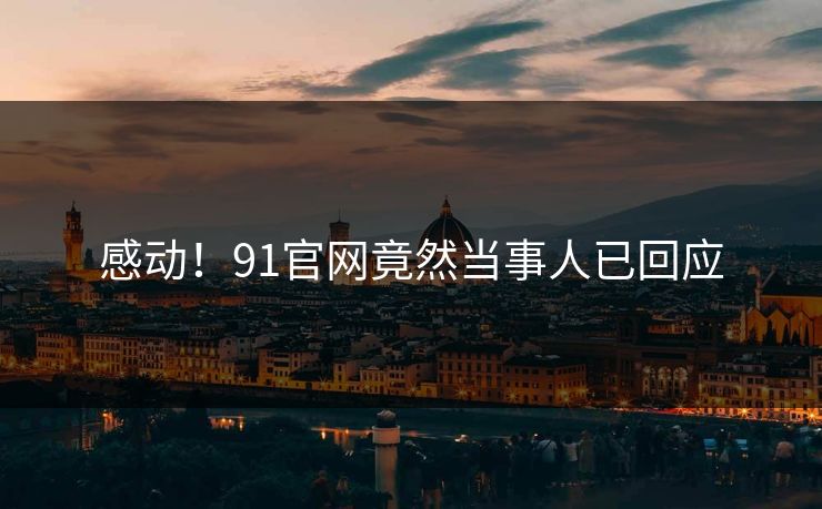 感动！91官网竟然当事人已回应