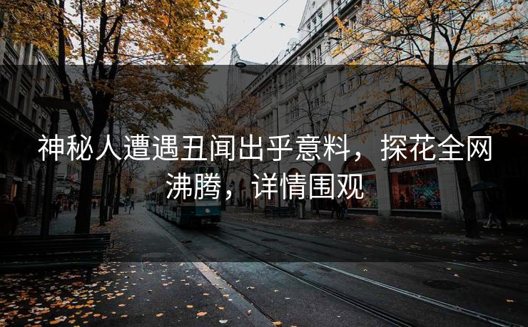 神秘人遭遇丑闻出乎意料，探花全网沸腾，详情围观