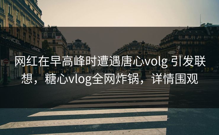 网红在早高峰时遭遇唐心volg 引发联想,糖心vlog全网炸锅,详情围观